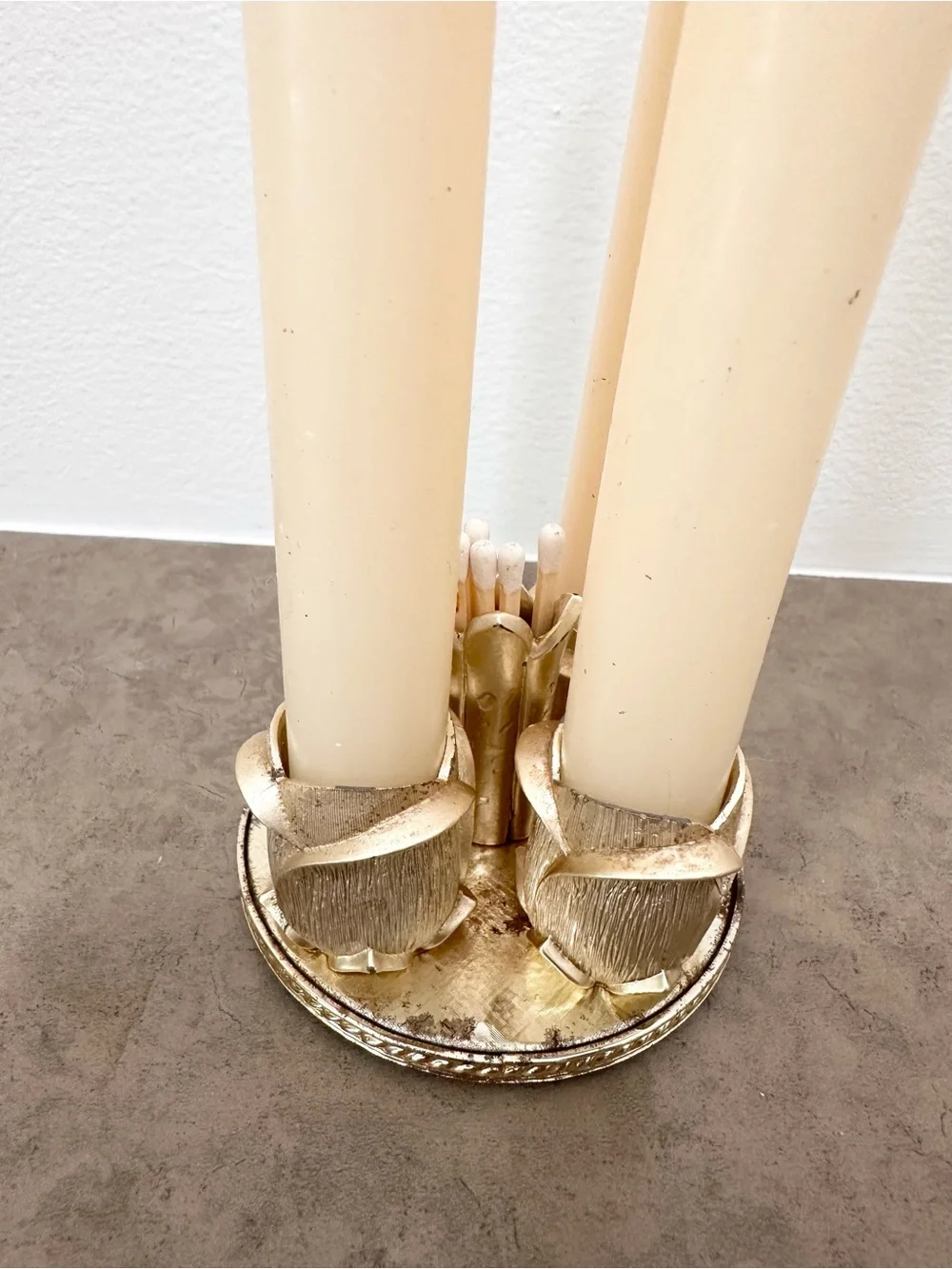 Vintage Avon Golden Vanity Lipstick Holder Gold Floral Metal Rosebud- Shaped